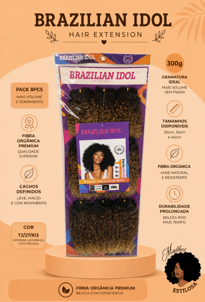 Brazilian Idol Hair Extension – Fibra Orgânica Premium para Entrelace | GENEROSA | 300g | Cor T2/27/613