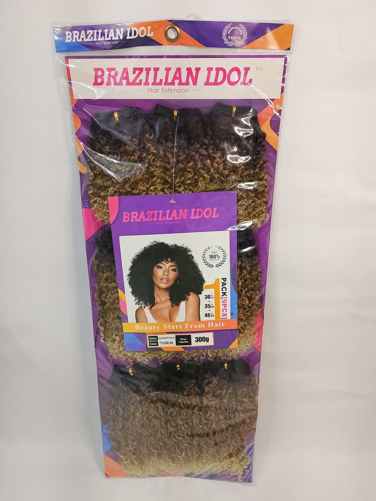 Brazilian Idol Hair Extension – Fibra Orgânica Premium para Entrelace | GENEROSA | 300g | Cor T2/27/613