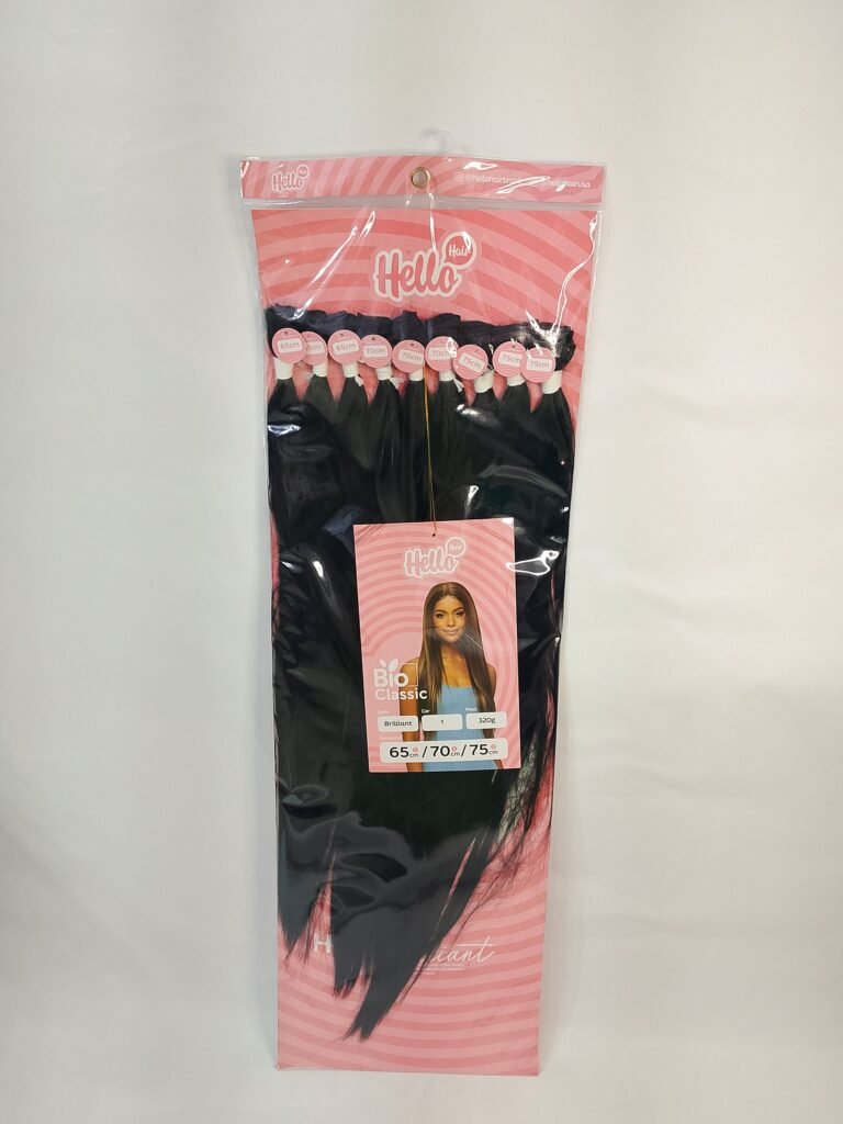 Hello Hair Bio Classic – Fibra Orgânica Lisa para Entrelace | Modelo Brilliant | 275g | 65cm, 70cm e 75cm
