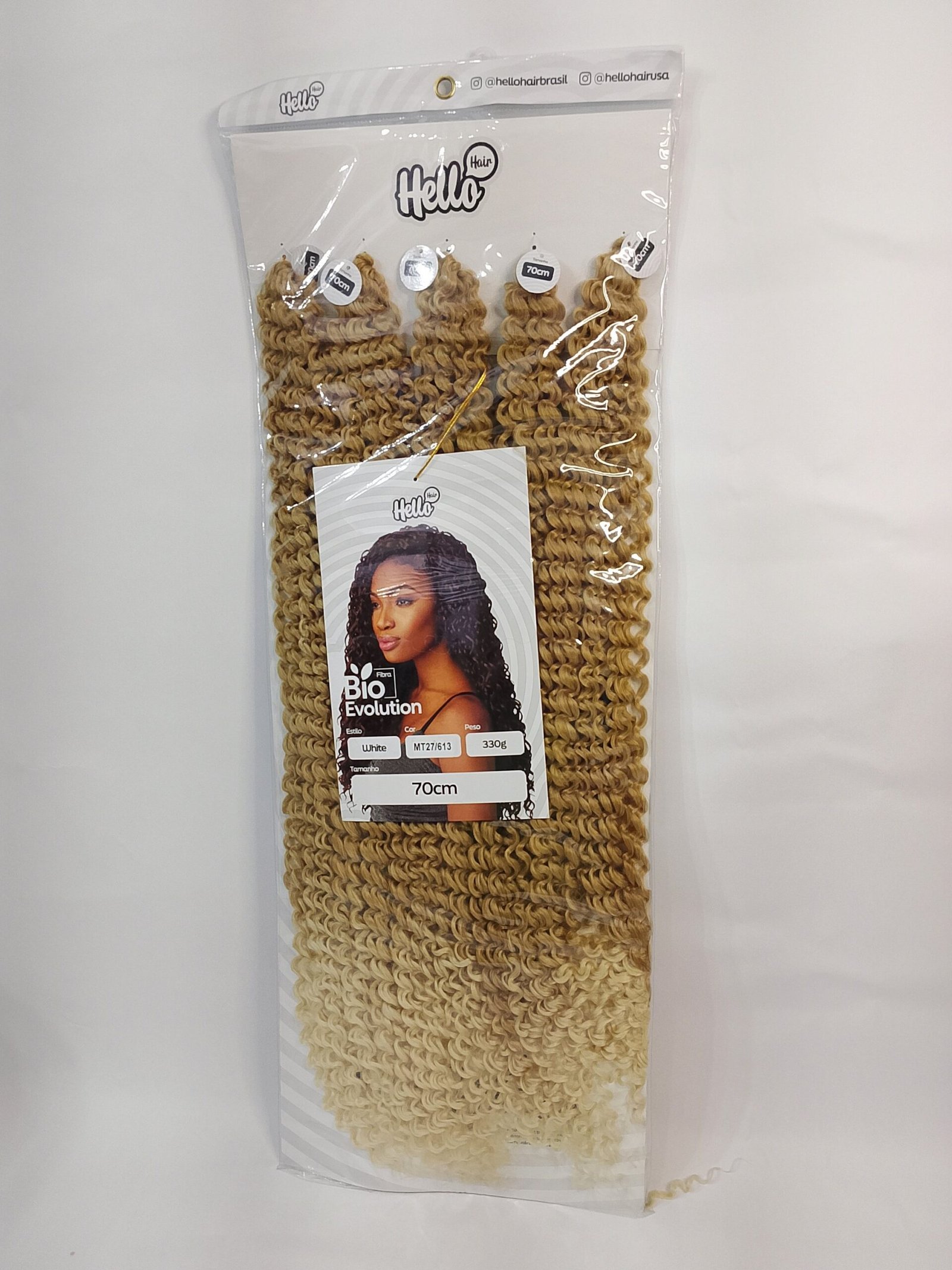 Hello Hair Bio Evolution White – Fibra Bio Premium para Crochet Braid – 320g
