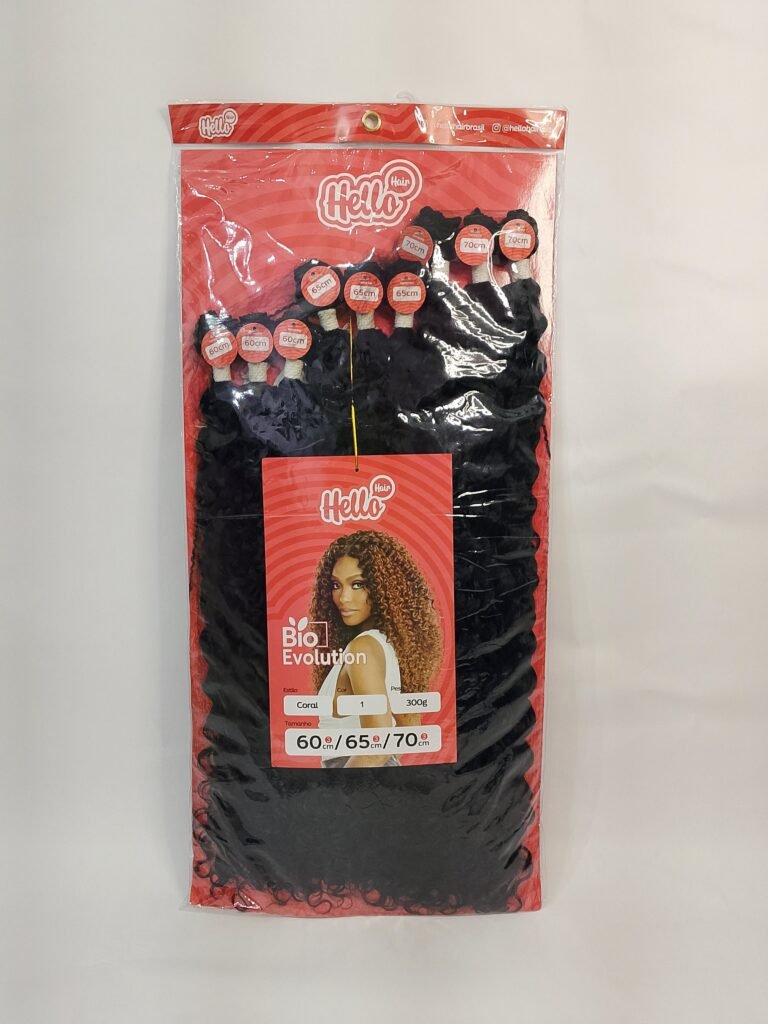 Hello Hair Bio Evolution Coral – Cor 1/ Fibra Bio Premium para Entrelace – 300g